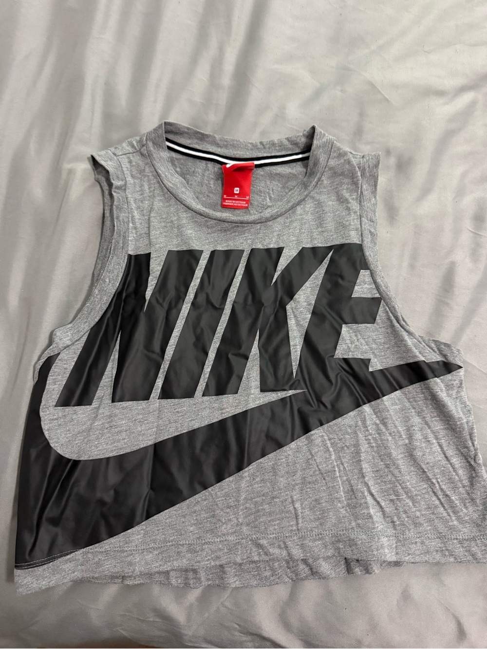 Nike Gray Tee with Black Swoosh Logo